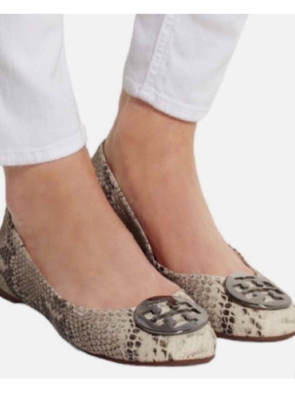 Tory Burch Reva Snakeskin Leather Ballet
Flats size 10.5
